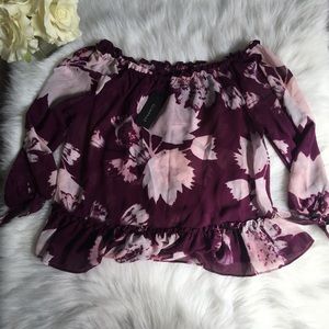 Dynamite Chiffon Off The Shoulder Top